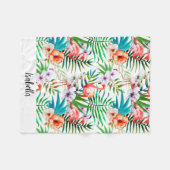 Rosa Flamingo-tropisches mit Fleecedecke (Vorderseite (Horizontal))