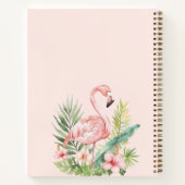 Rosa Flamingo tropisches Monogramm Notizblock (Rückseite)