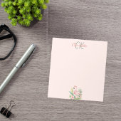 Rosa Flamingo tropisches Monogramm Notizblock