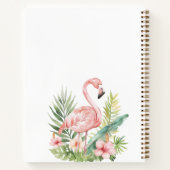 Rosa Flamingo tropisches Monogramm Notizblock (Rückseite)