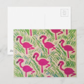 Rosa Flamingo-tropisches Muster Postkarte (Vorne/Hinten)