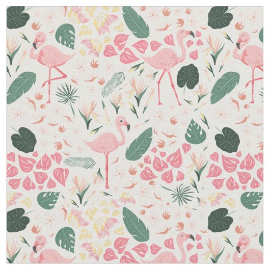 Rosa Flamingo tropisches Muster Stoff (Nahaufnahme)