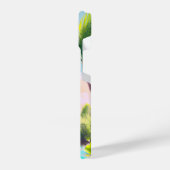 Rosa Flamingo - Tropisches Paradies Retro iPhone Hülle (Linke Seite)