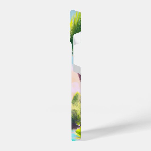 Rosa Flamingo - Tropisches Paradies Retro iPhone Hülle (Linke Seite)