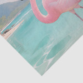 Rosa Flamingo Tropisches Paradies Seidenpapier (Ausschnitt)