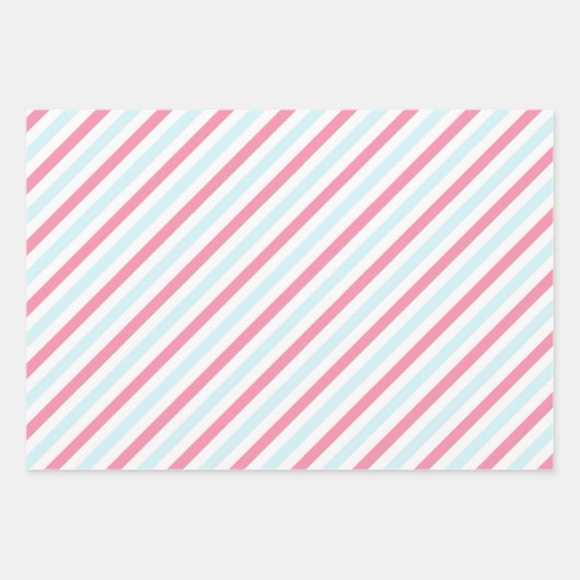 Rosa Flamingo tropisches Streifenmuster Geschenkpapier Set (Vorderseite 2)