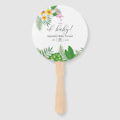 Rosa Flamingo Tropisches Wasser Fächer (Vorderseite)