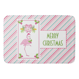 Rosa Flamingo Tropisches Weihnachten Badematte