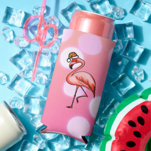 Rosa Flamingo Tropisches Weihnachtsfest Selters Dosenkühler