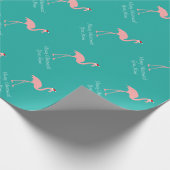 Rosa Flamingo tropisches WeihnachtsPackpapier Geschenkpapier (Ecke)