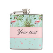 Rosa Flamingo-Tupfen Flachmann (Vorderseite)