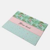 Rosa Flamingo-Tupfen Fußmatte (Schrägansicht)