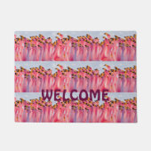 Rosa Flamingo-Tür-Matte Fußmatte (Vorderseite)