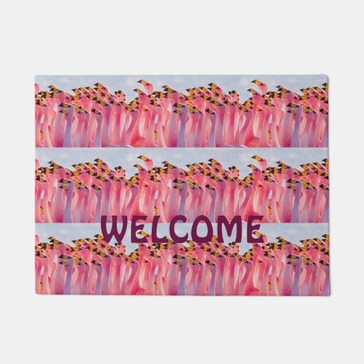 Rosa Flamingo-Tür-Matte Fußmatte (Vorderseite)