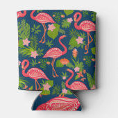 Rosa Flamingo: Türkis Streifen Vintag Dosenkühler (Rückseite)