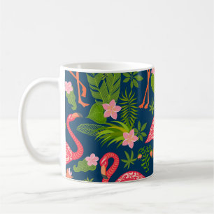 Rosa Flamingo: Türkis Streifen Vintag Kaffeetasse