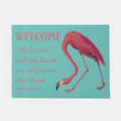 Rosa Flamingo und Bibelverse Doormat Fußmatte (Vorderseite)