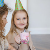 Rosa Flamingo und Blume Kaffeetasse