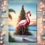 Rosa Flamingo und Christbaum Tropical Beach Feiertagskarte<br><div class="desc">Genießen Sie die Urlaubssaison mit unserer Pink Flamingo und Christmas Tree Tropical Beach Urlaubskarte. Diese Karte bringt eine Touch der Tropen zu Ihren Weihnachtsgrüßen, mit einer reizvollen Szene von einem rosa Flamingo am Ufer mit einem festlich geschmückten Weihnachtsbaum. Teilen Sie die Wärme und Freude der Saison mit dieser charmanten Karte....</div>