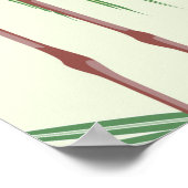 Rosa Flamingo und exotische Blume, Blätter aus Pal Poster (Ecke)