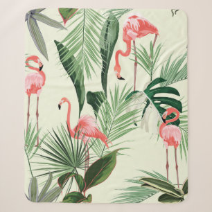 Rosa Flamingo und exotische Blume, Blätter aus Pal Sherpadecke