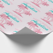 Rosa Flamingo und Palmen Geschenkpapier (Ecke)