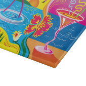 Rosa Flamingo und Sommercocktail Schneidebrett (Ecke)