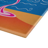 Rosa Flamingo und Sommercocktail Schneidebrett (Ecke)