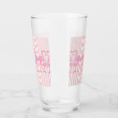 Rosa Flamingo und Streifen Trinkglas Glas (Links)