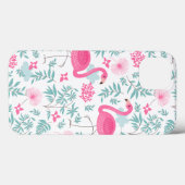 Rosa Flamingo und tropische Blume G7 Case-Mate iPhone Hülle (Rückseite (Horizontal))