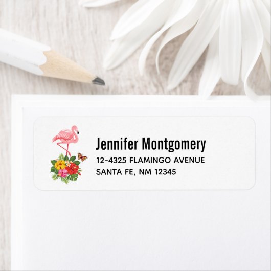 Rosa Flamingo und tropischer Hibiskus Extravagant (Insitu)