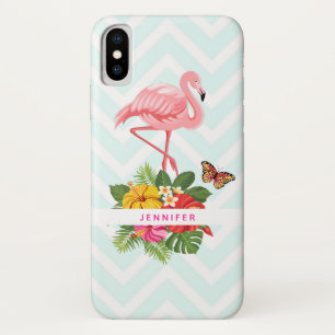 Rosa Flamingo und tropischer Hibiskus Extravagant Case-Mate iPhone Hülle