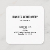 Rosa Flamingo und tropischer Hibiskus Extravagant Quadratische Visitenkarte (Rückseite)