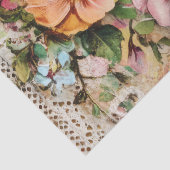 Rosa Flamingo und Vintage Blumendekoupage Seidenpapier (Detail)