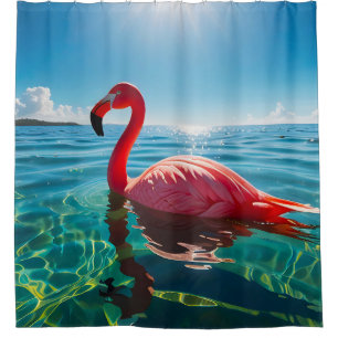 Rosa Flamingo unter dem Himmel Duschvorhang