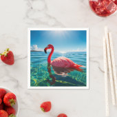 Rosa Flamingo unter dem Himmel Serviette (Beispiel)