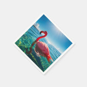 Rosa Flamingo unter dem Himmel Serviette (Ecke)
