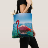 Rosa Flamingo unter dem Himmel Tasche (Von Nahem)