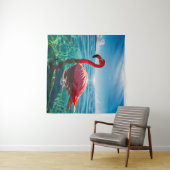 Rosa Flamingo unter dem Himmel Wandteppich (Beispiel (Horizontal))