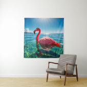 Rosa Flamingo unter dem Himmel Wandteppich (Beispiel)