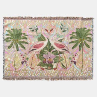 Rosa Flamingo Vintage-Design-Wolldecke Decke