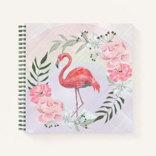 Rosa Flamingo, Vogel, Aquarell Notizblock