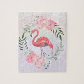 Rosa Flamingo, Vogel, Aquarell Puzzle (Vertikal)