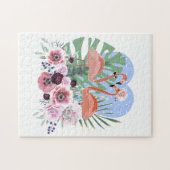 Rosa Flamingo, Vogel, Aquarell Puzzle (Horizontal)