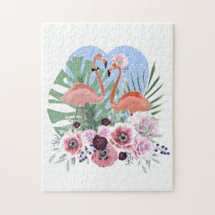 Rosa Flamingo, Vogel, Aquarell Puzzle