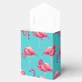 Rosa Flamingo-Vögel auf türkisfarbenem Hintergrund Geschenkschachtel (Geöffnet)