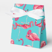 Rosa Flamingo-Vögel auf türkisfarbenem Hintergrund Geschenkschachtel (Vorderseite)