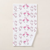 Rosa Flamingo-Vögel Badhandtuch Set (Handtuch)