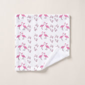 Rosa Flamingo-Vögel Badhandtuch Set (Waschlappen)