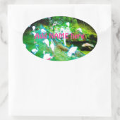 Rosa Flamingo Vögel Custom Ovaler Aufkleber (Tasche)